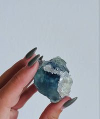 Load image into Gallery viewer, Fujian fluorite with calcite specimen
