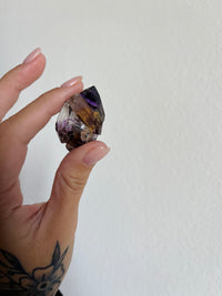 Load image into Gallery viewer, Small Chibuku amethyst with clear quartz specimen
