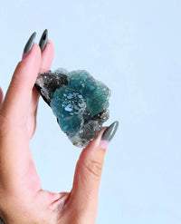 Load image into Gallery viewer, Fujian fluorite on quartz specimen
