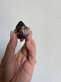Load image into Gallery viewer, Small Chibuku amethyst with clear quartz specimen
