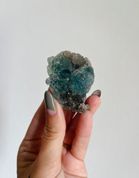 Load image into Gallery viewer, Fujian fluorite on quartz specimen
