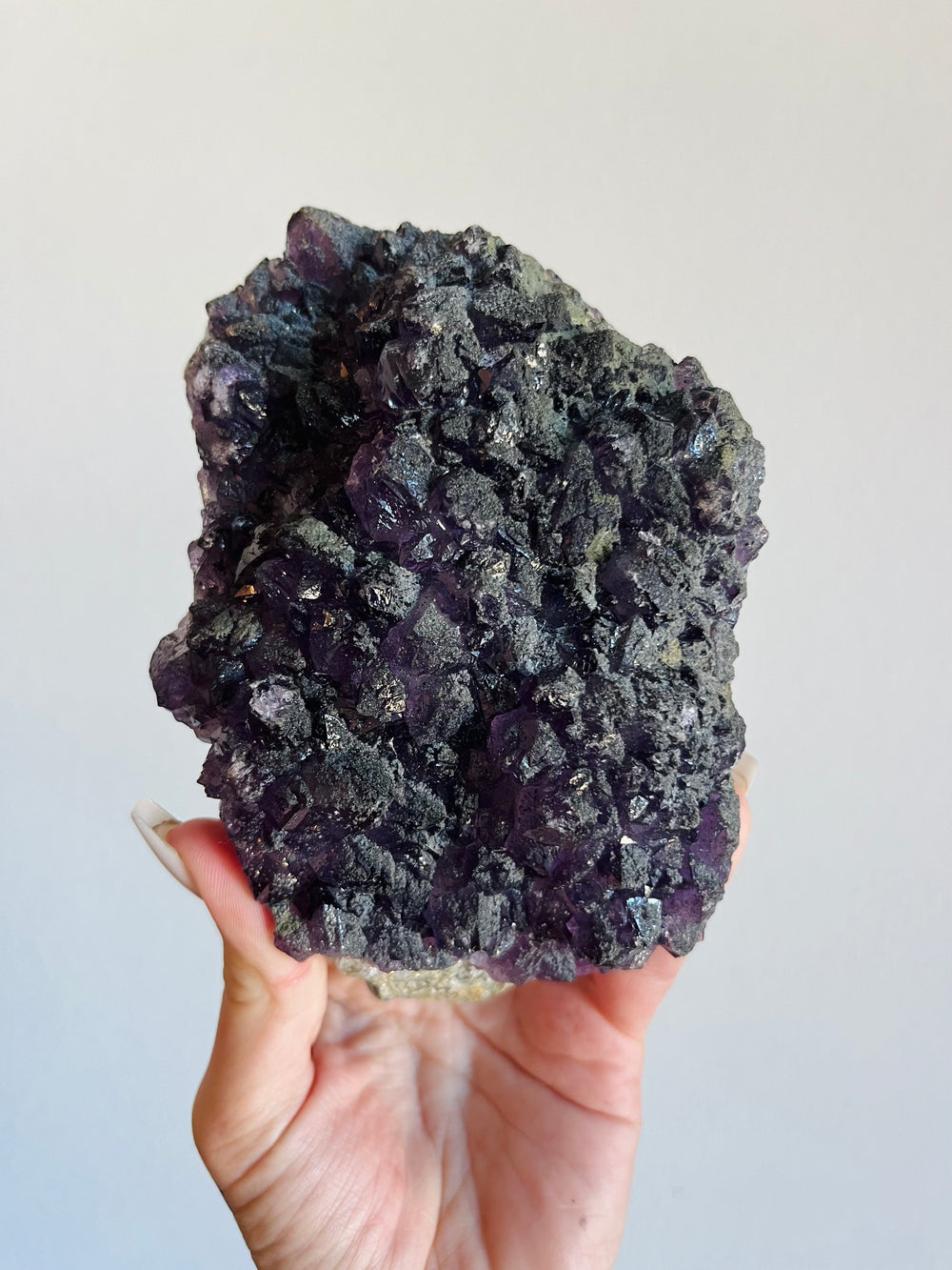 Amethyst on Fluorite
