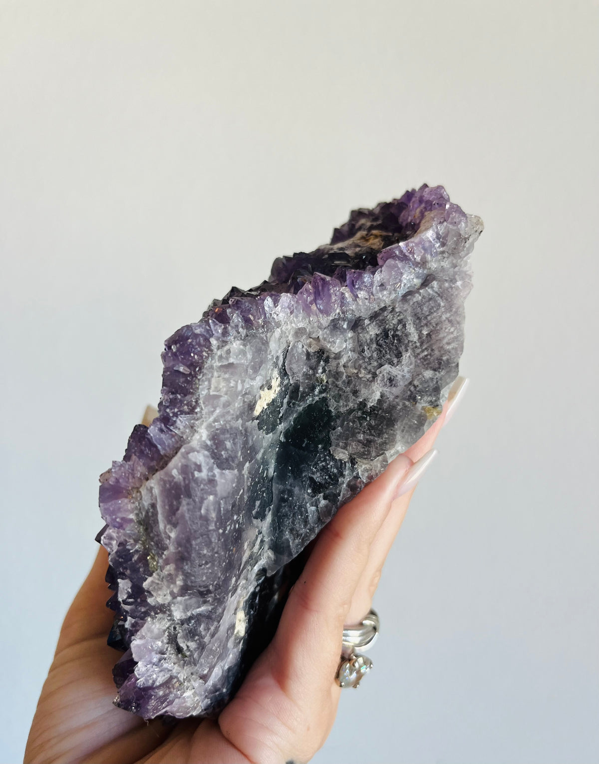 Amethyst on Fluorite Matrix