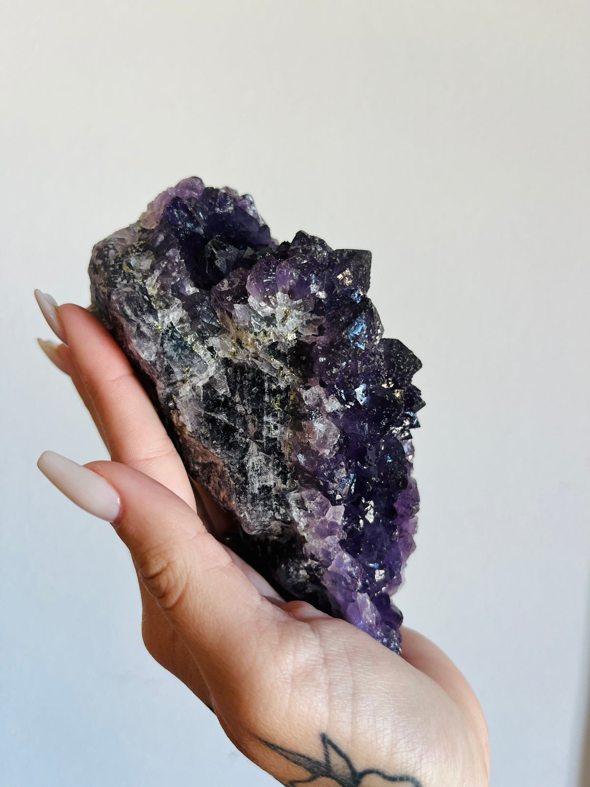 Amethyst on Fluorite