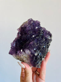 Amethyst on Fluorite