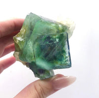 Load image into Gallery viewer, Bladed Calcite and Fluorite twin from Yaogangxian
